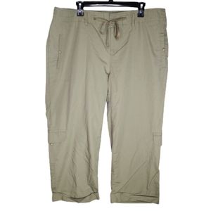 🩳Avenue🩳 Cropped Cargo Cotton Khaki Pants Sz 18